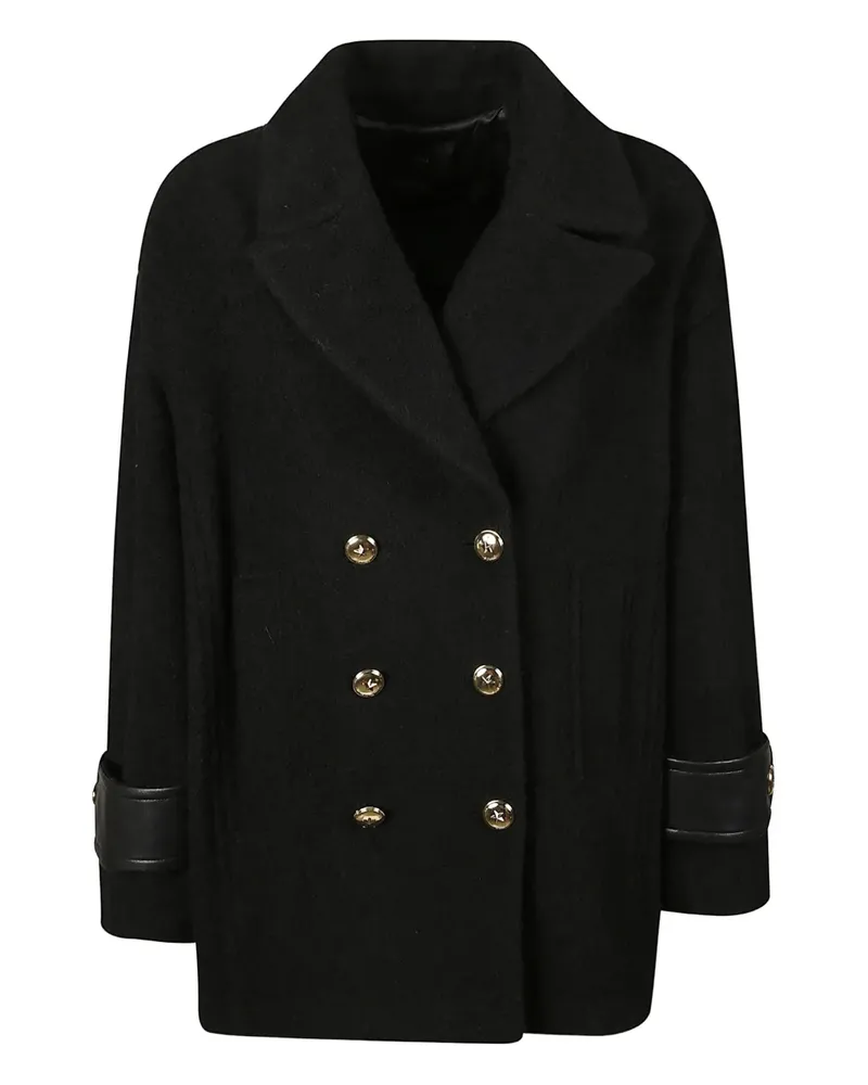 Pinko double-breasted cuff coat - Schwarz Schwarz