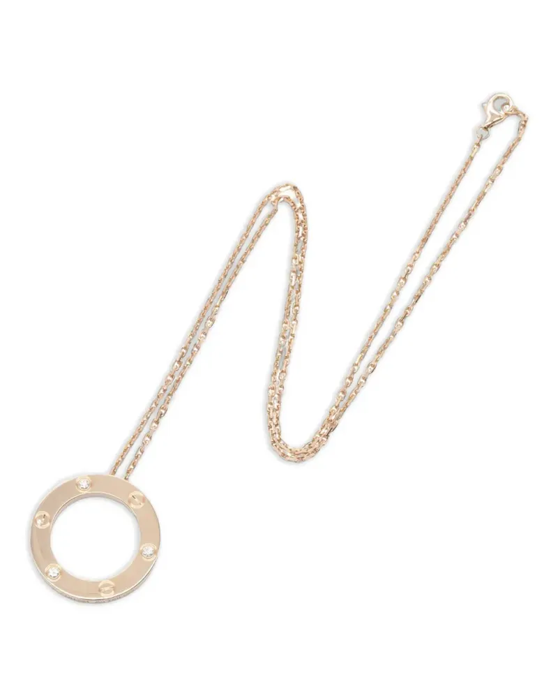 Cartier 2010s Love Circle Halskette mit Diamant - Rosa Rosa