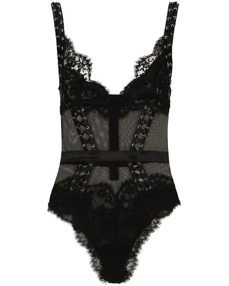 Dolce & Gabbana Body aus Blumenspitze - Schwarz Schwarz