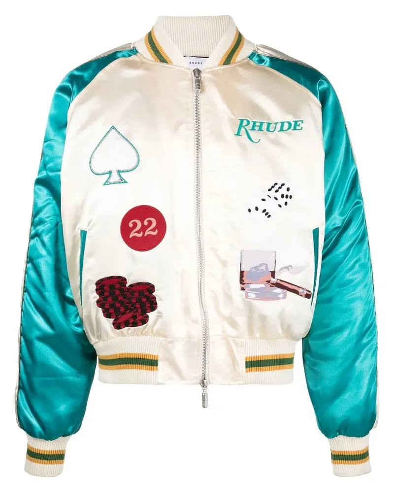 RHUDE Bomberjacke mit Patches - Nude Nude