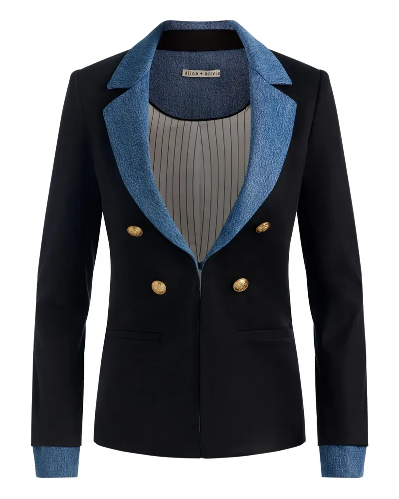 Alice + Olivia Doppelreihiger Myra Blazer - Schwarz Schwarz