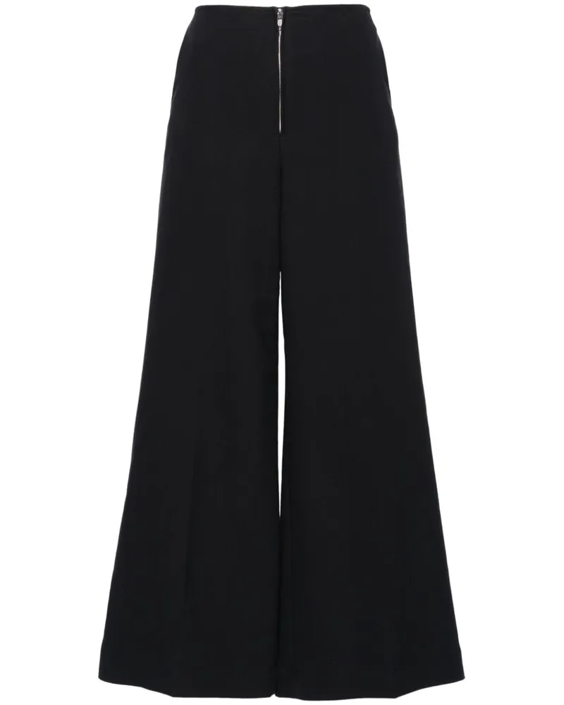 Totême Halbhohe Wide-Leg-Hose - Schwarz Schwarz