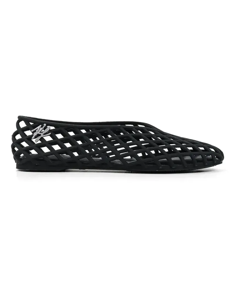 Karl Lagerfeld Jelly lattice-detail logo-plaque ballet flats - Schwarz Schwarz