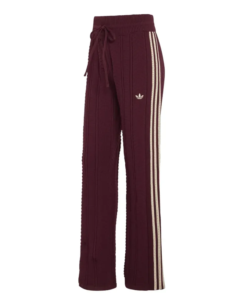 adidas chevron-knit side-stripe track pants - Rot Rot
