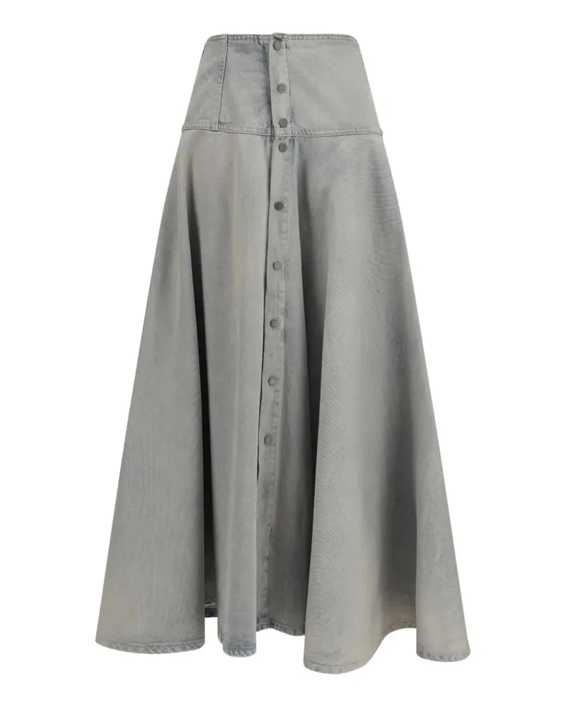 Haikure button A-line skirt - Blau Blau