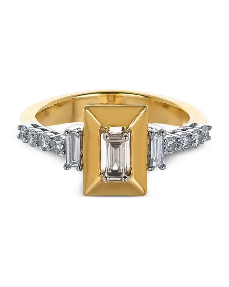 YEPREM 18kt Strada Gelbgoldring mit Diamant Gold