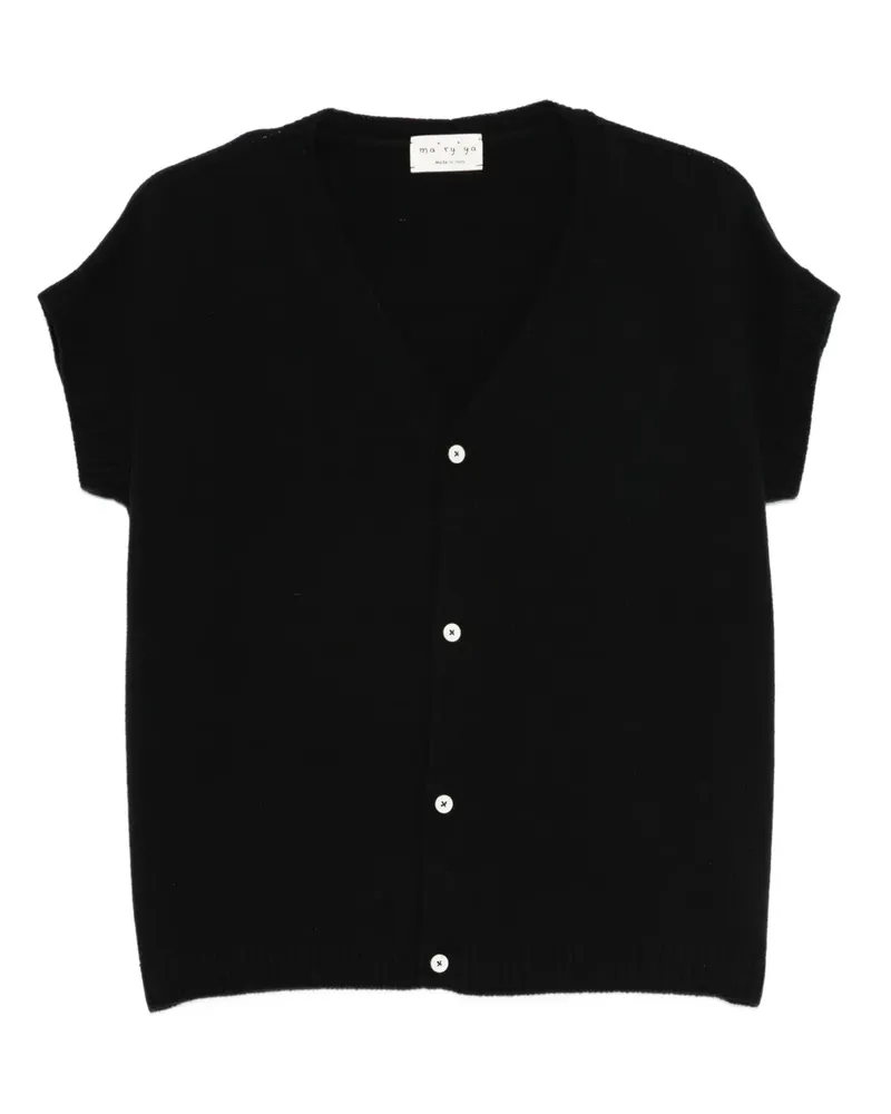 MA'RY'YA Geknöpftes Strickoberteil - Schwarz Schwarz