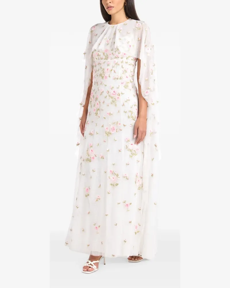 Needle & Thread Rose Bloom Abendkleid mit Cape - Weiß Weiß