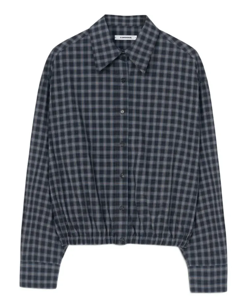 CORDERA checked elasticated-hem shirt - Blau Blau