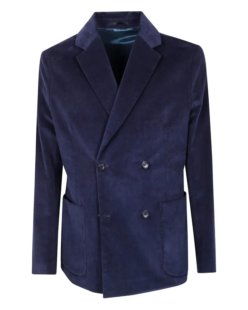 Paul Smith double-breasted corduroy jacket - Blau Blau
