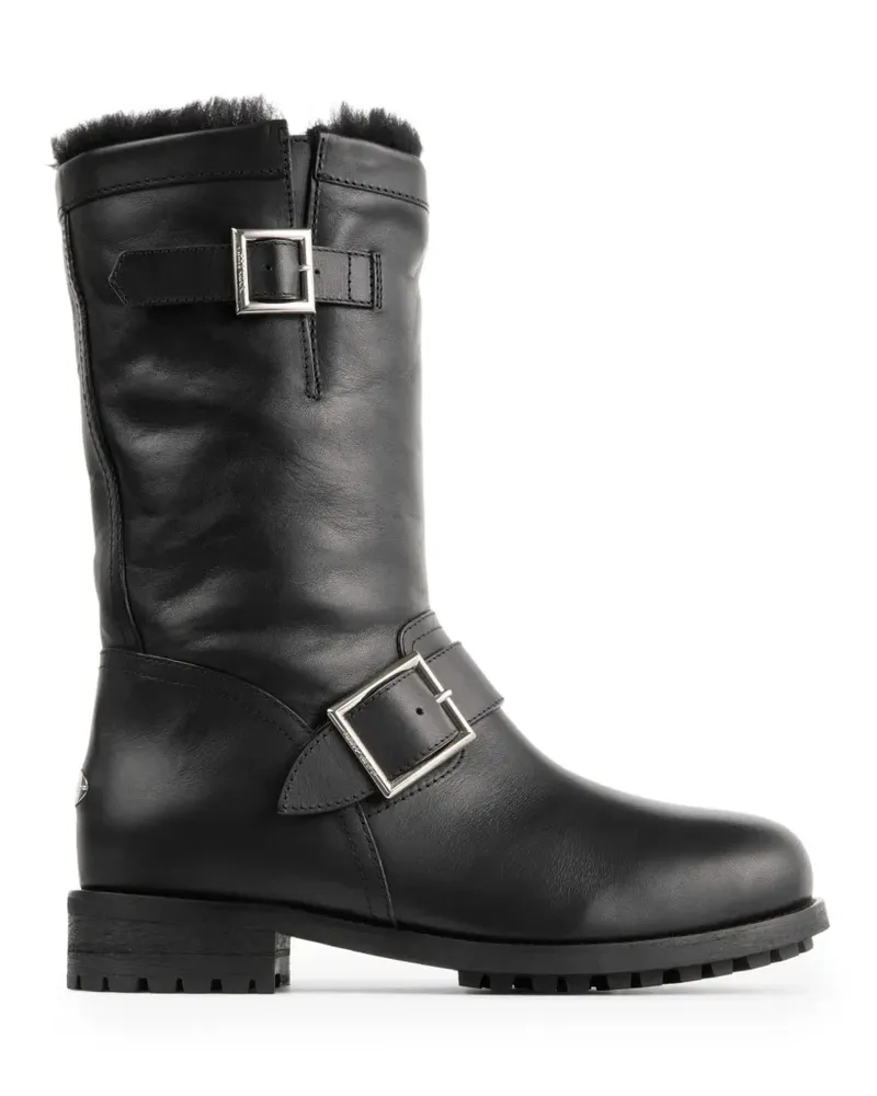Jimmy Choo Biker Mid Stiefel mit Schnallenriemen - Schwarz Schwarz