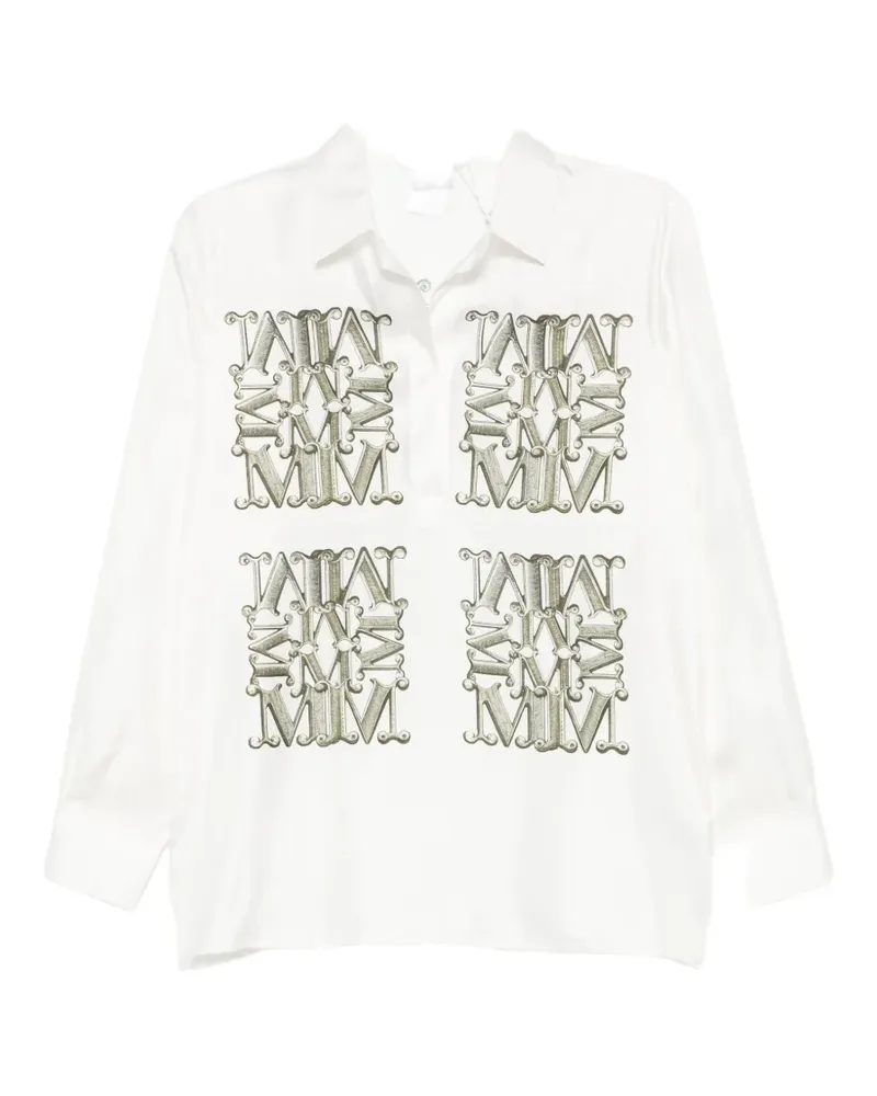 Max Mara logo-print long-sleeve shirt - Weiß Weiß