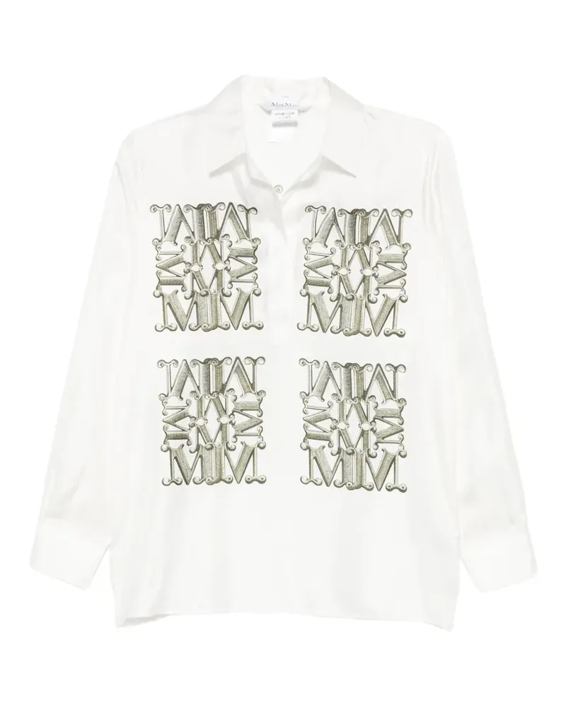Max Mara logo-print long-sleeve shirt - Weiß Weiß