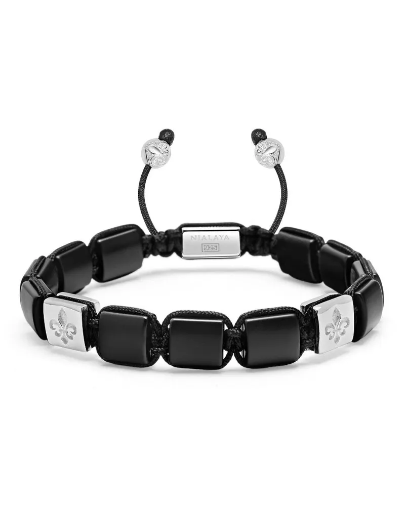Nialaya Armband mit flachen Perlen - Schwarz Schwarz