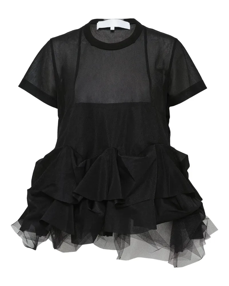Comme des Garçons layered tulle T-shirt - Schwarz Schwarz