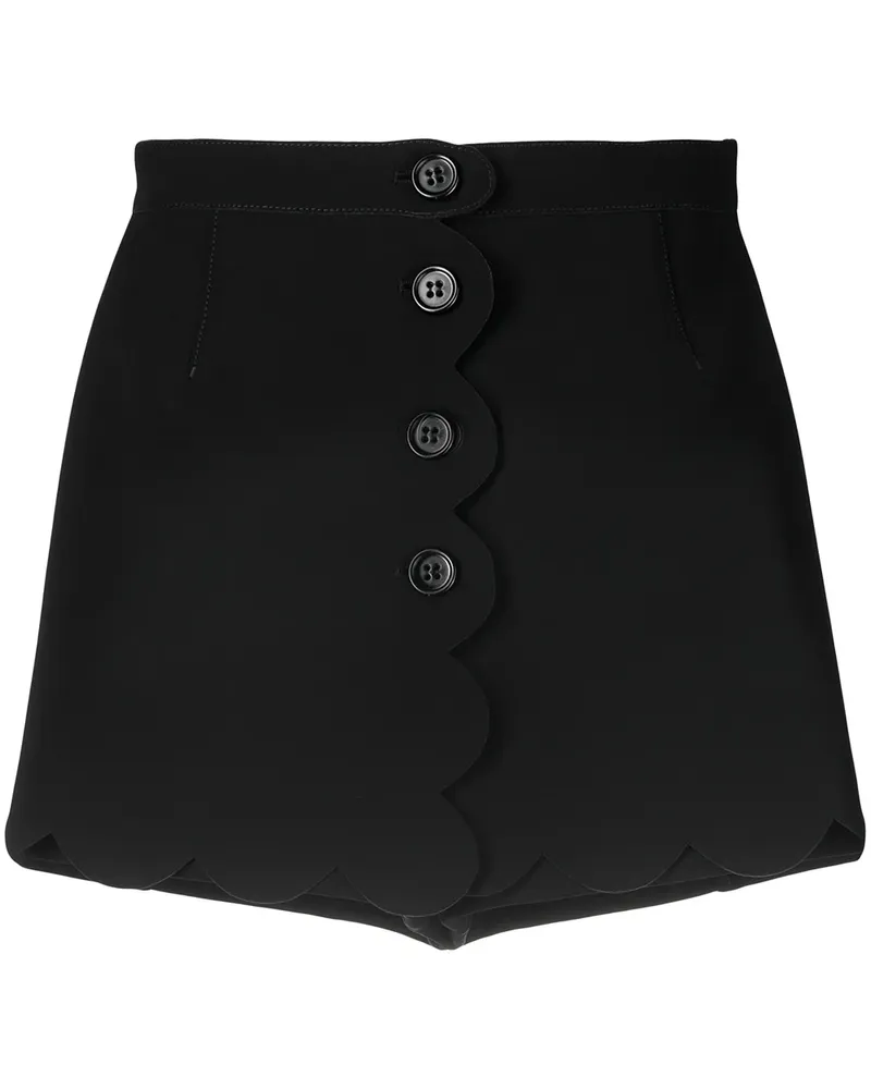 RED Valentino Shorts mit Wellenborten - Schwarz Schwarz