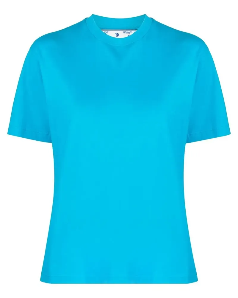 OFF-WHITE T-Shirt mit diagonalen Streifen - Blau Blau