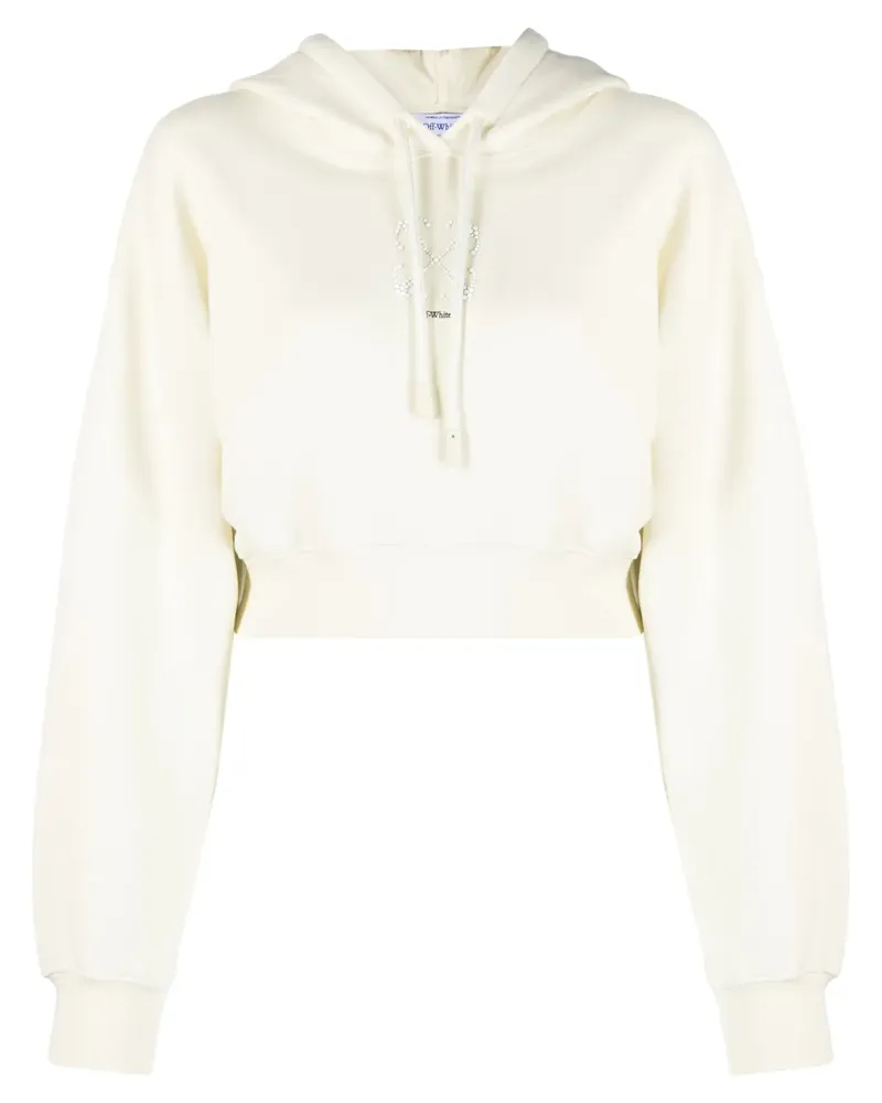 OFF-WHITE Hoodie mit Kunstperlen - Weiß Weiß