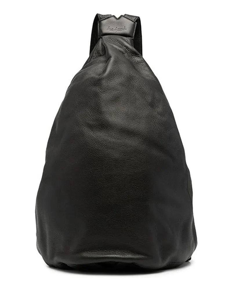 Yohji Yamamoto Rucksack mit Logo-Prägung Schwarz