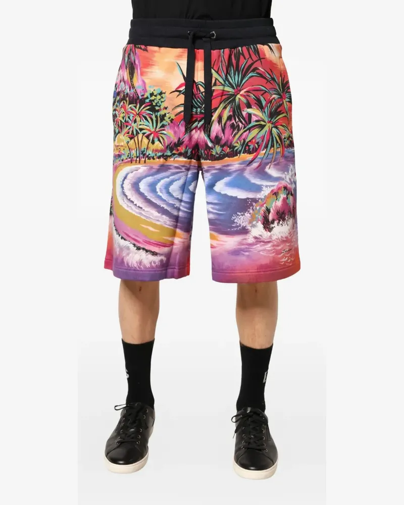 Dolce & Gabbana Bermudas mit grafischem Print - Rot Rot