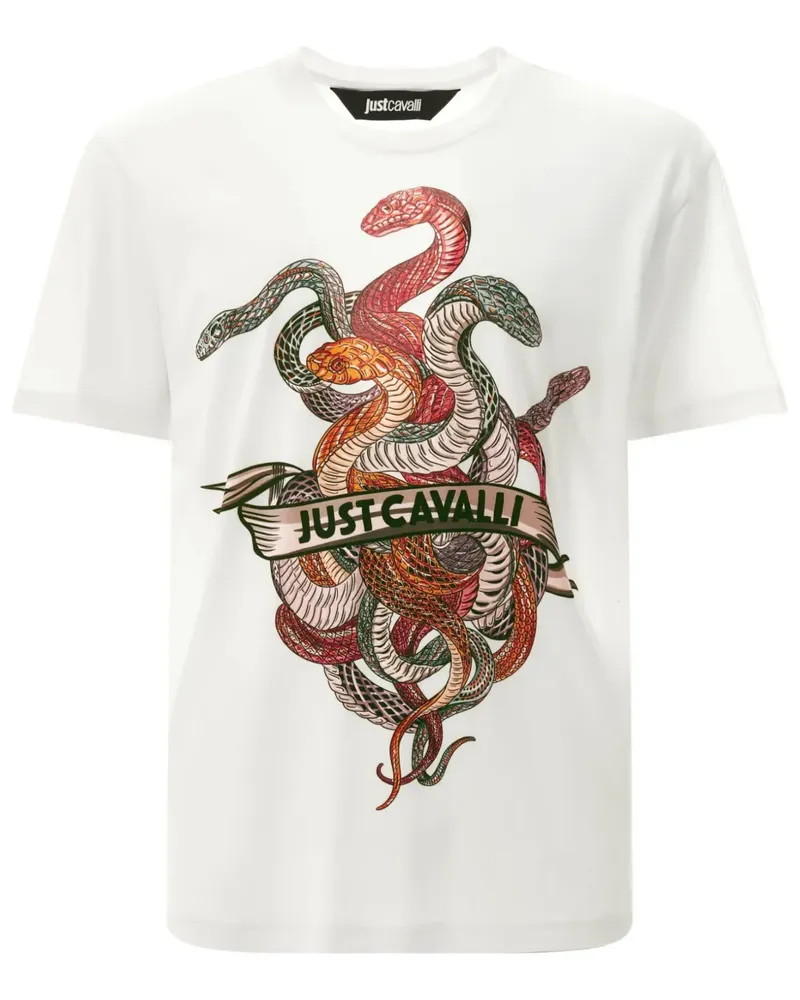 Just Cavalli T-Shirt mit grafischem Print - Weiß Weiß