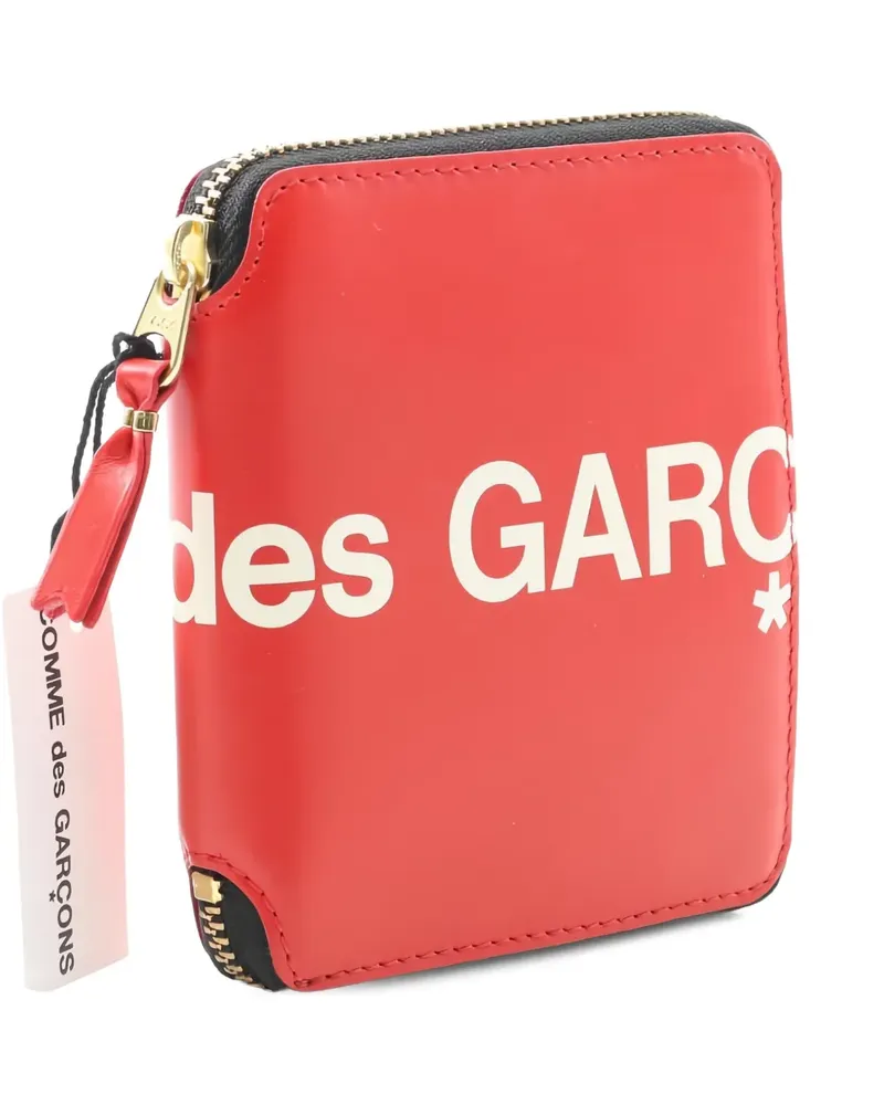 Comme des Garçons Runde Portemonnaie mit Logo-Print - Rot Rot