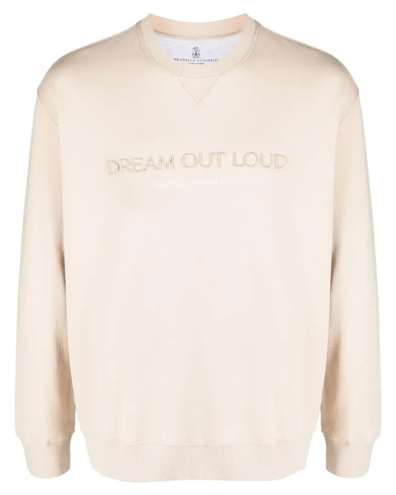 Brunello Cucinelli Sweatshirt mit Slogan-Stickerei - Nude Nude