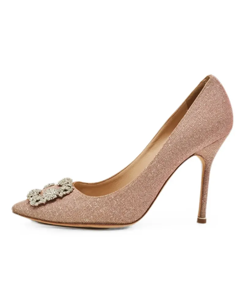 Manolo Blahnik Hangisi crystal-buckle pumps - Rosa Rosa