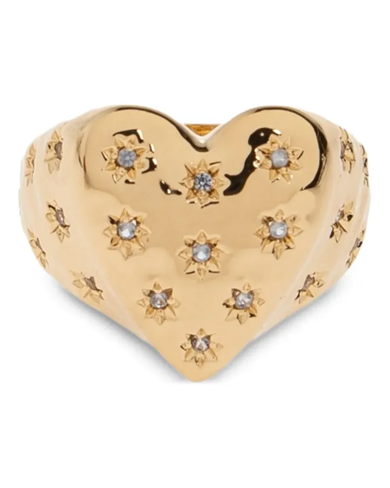 Zadig & Voltaire Heartbreaker Over Ring mit Kristallen - Gold Gold