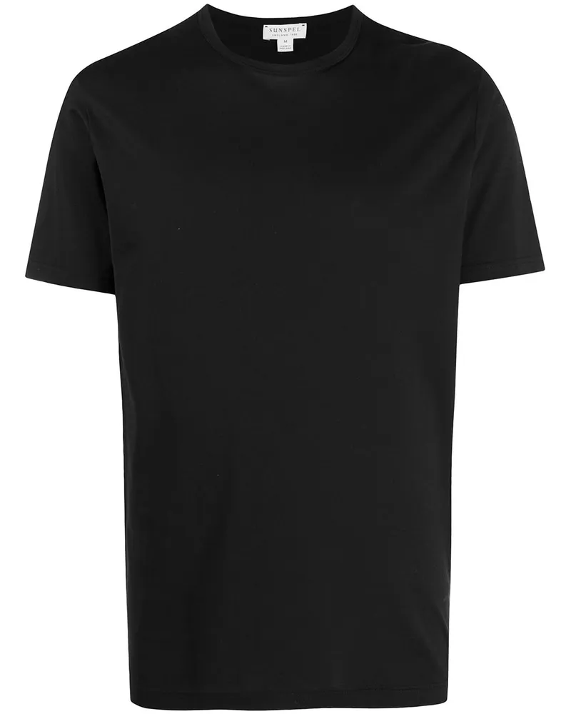 Sunspel T-Shirt mit Rundhalsausschnitt - Schwarz Schwarz