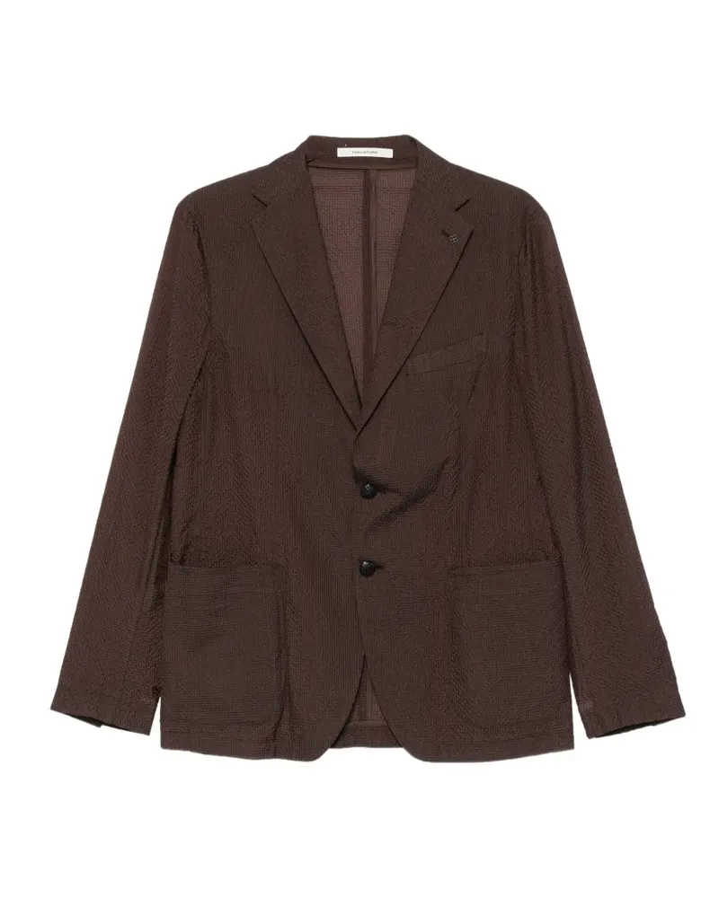 Tagliatore Dakar seersucker-textured single-breasted blazer - Braun Braun