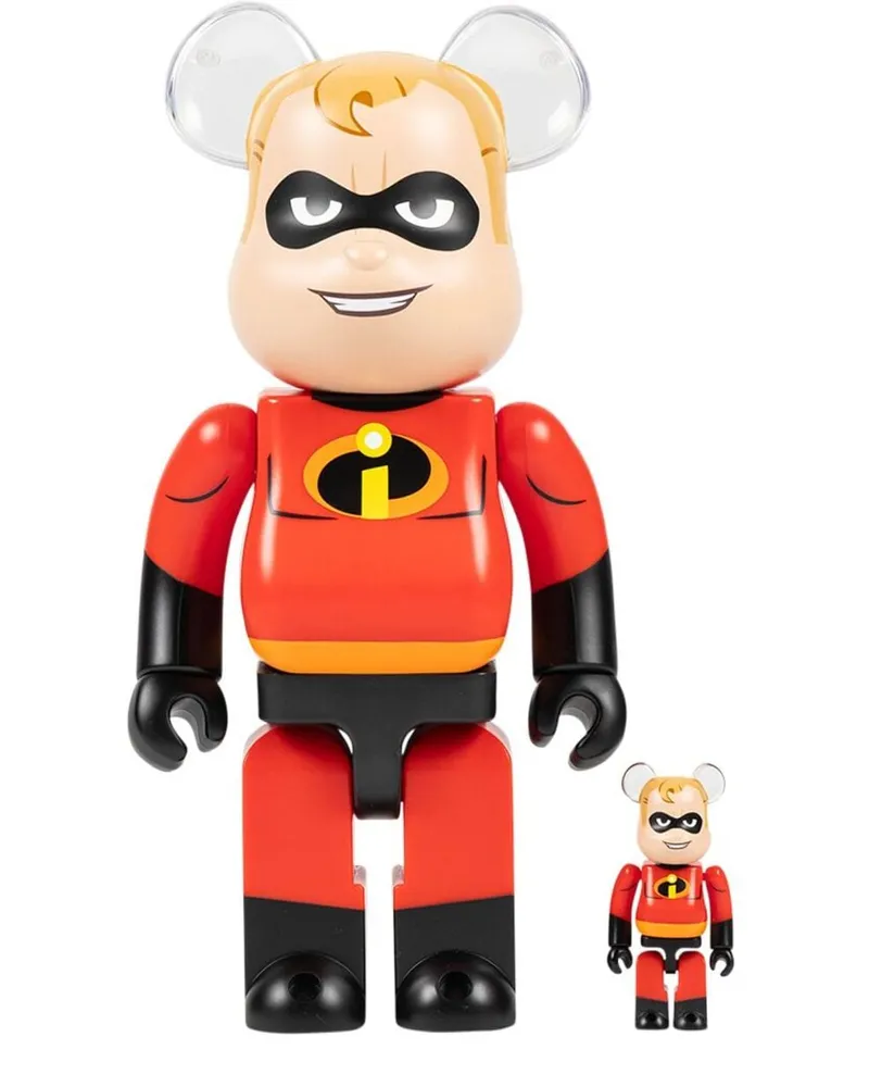 Medicom Toy x Disney Pixar Mr. Incredible BE@RBRICK 100% und 400% Figuren-Set Rot