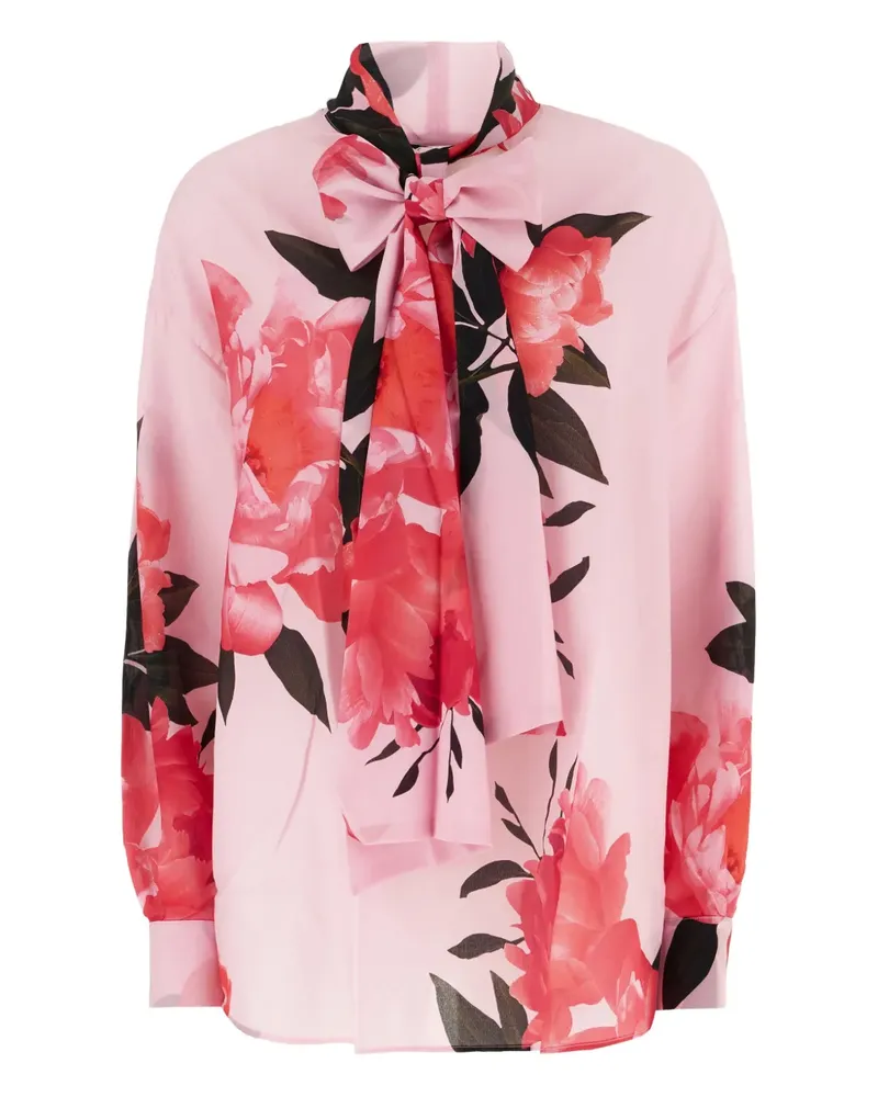 Chiara Boni Bluse mit Pfingstrosen-Print - Rosa Rosa