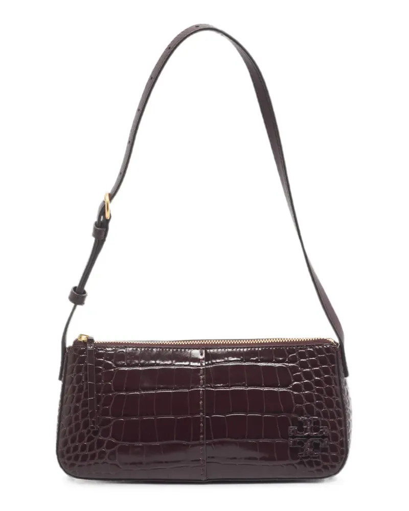 Tory Burch McGraw Wedge croc-embossed shoulder bag - Violett Violett