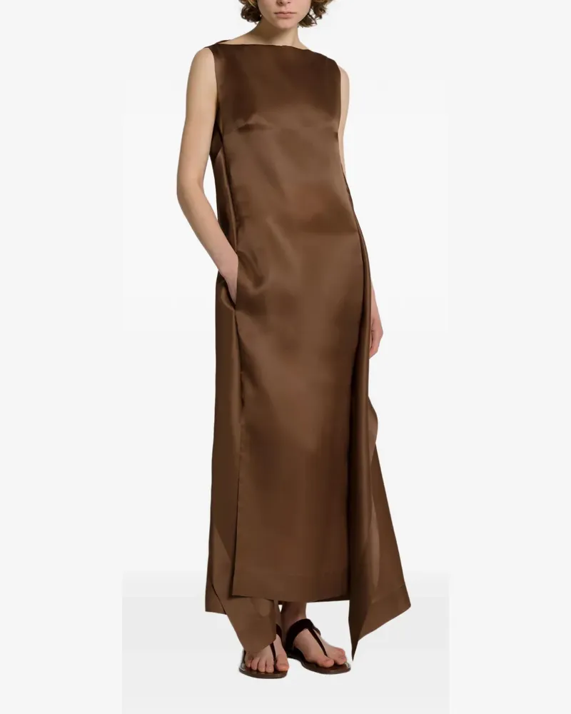 Alberta Ferretti Asymmetrisches Trägerkleid - Braun Braun