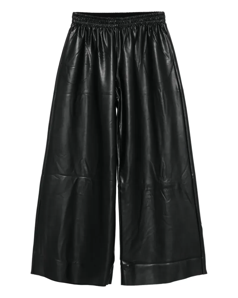 Norma Kamali elastic-waist wide-leg trousers - Schwarz Schwarz
