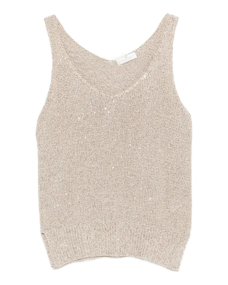 PANICALE Cashmere sequin-embellished knitted top - Nude Nude