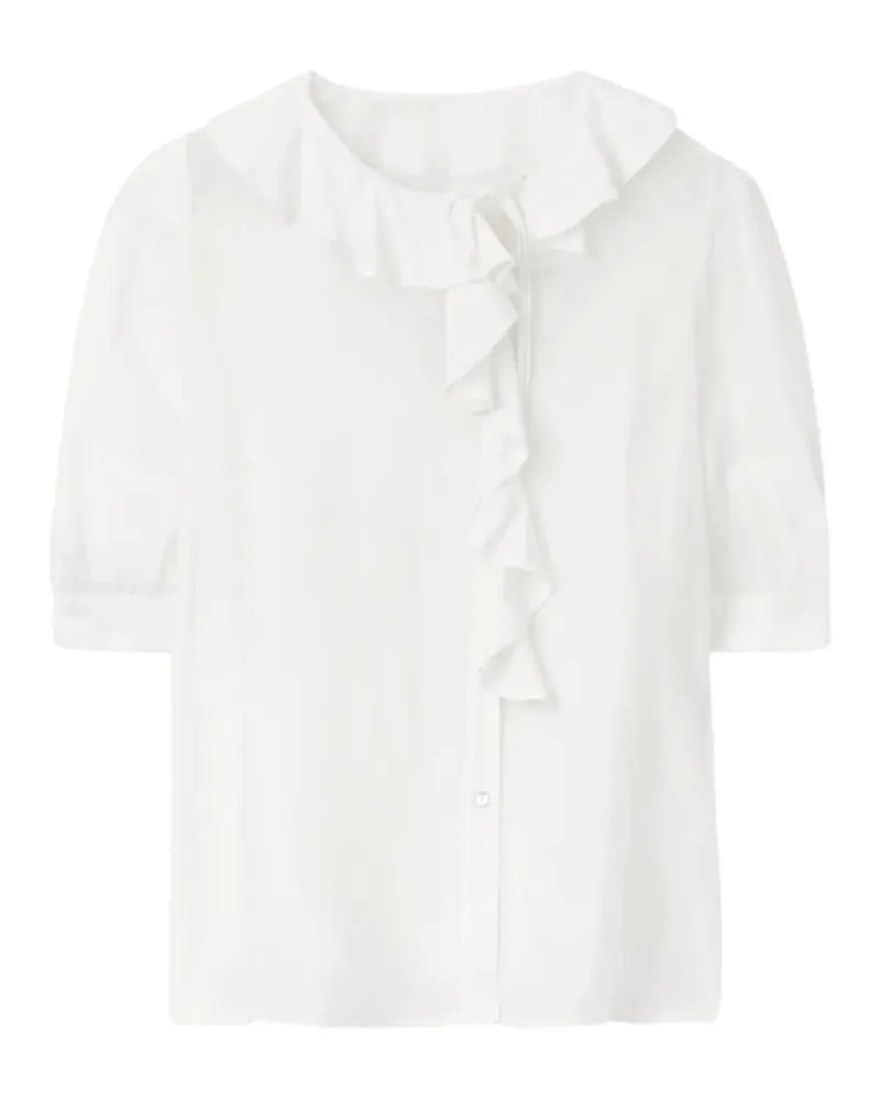 Rodebjer Gerüschte Xilla Bluse mit Puffärmeln - Nude Nude