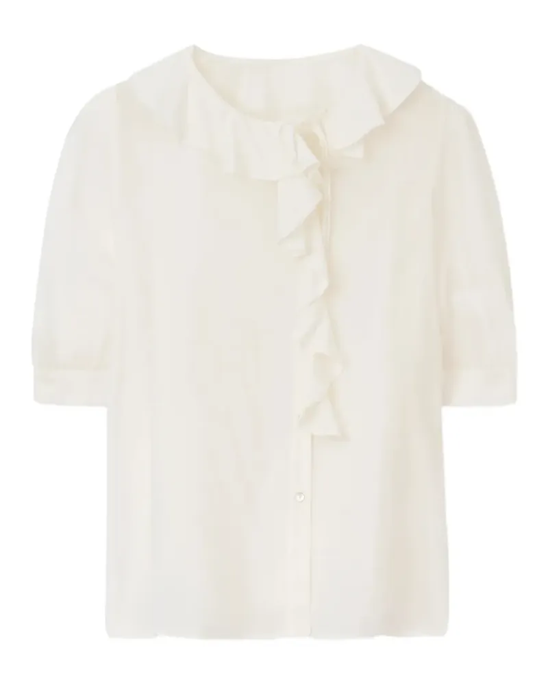 Rodebjer Xilla ruffled puff-sleeve blouse - Nude Nude