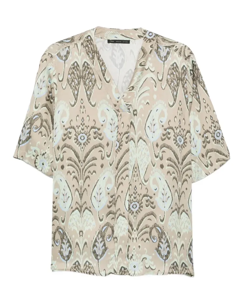 Low Brand paisley-pattern V-neck shirt - Nude Nude