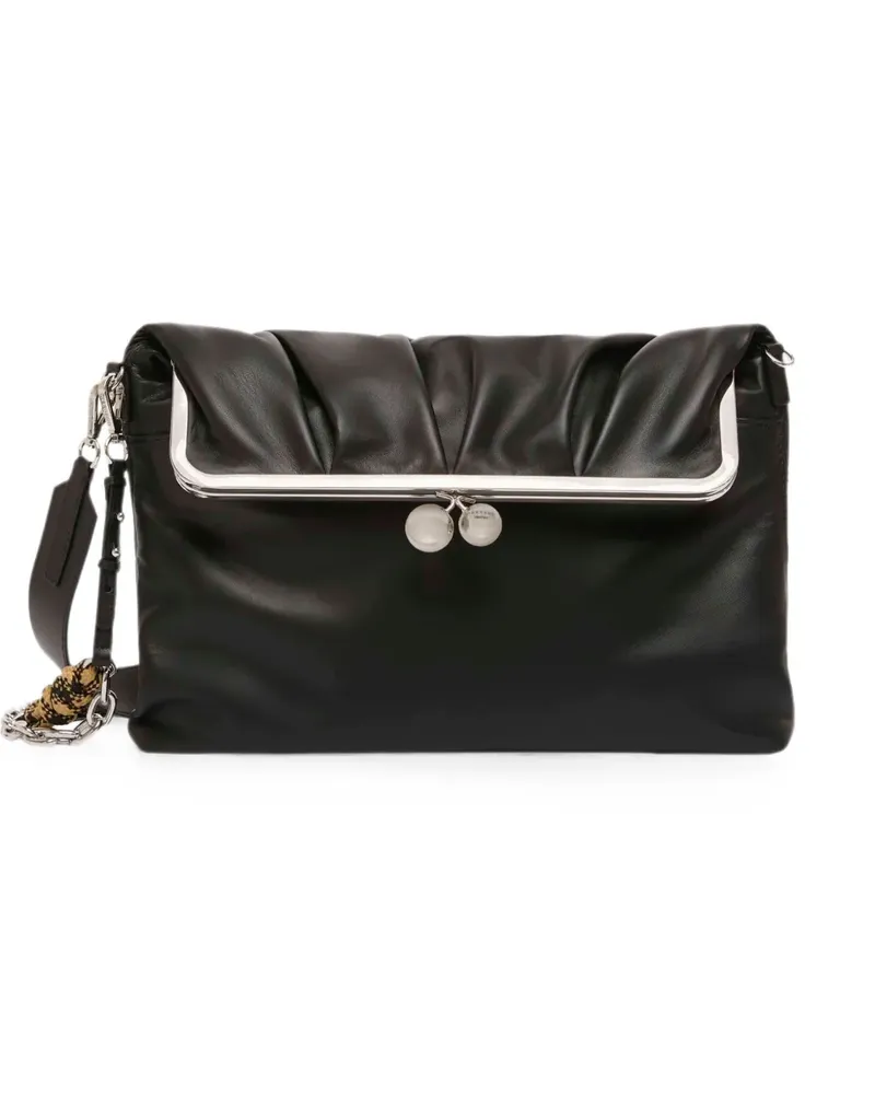 Max Mara Pasticcino clasp-fastening leather clutch bag - Schwarz Schwarz