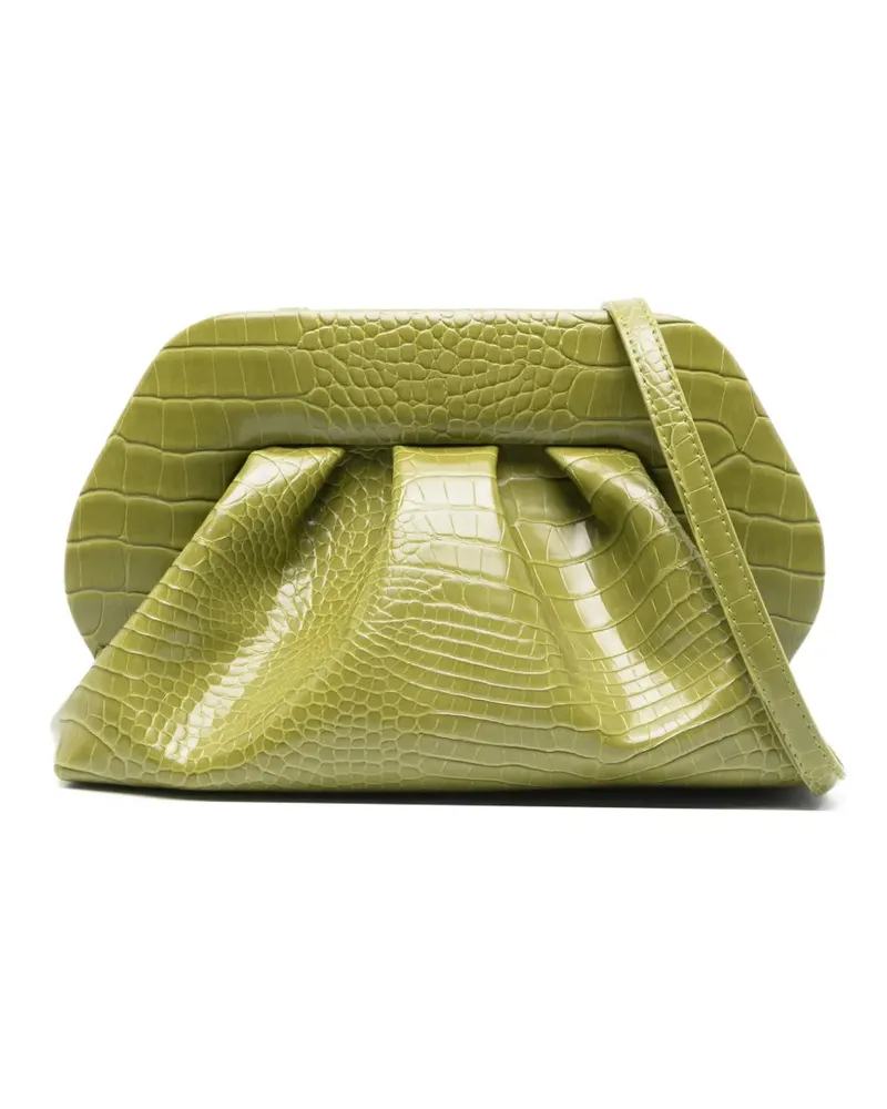 THEMOIRÈ Tia Clutch mit Kroko-Effekt - Grün Grün