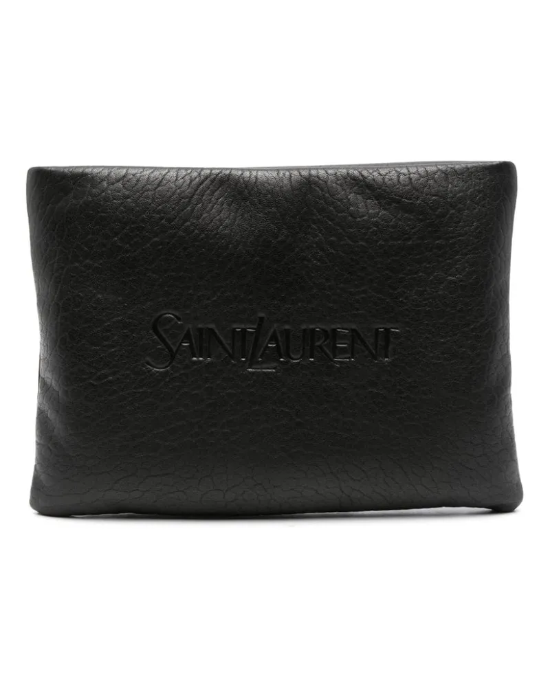 Saint Laurent Große Puffy Pouch Clutch - Schwarz Schwarz