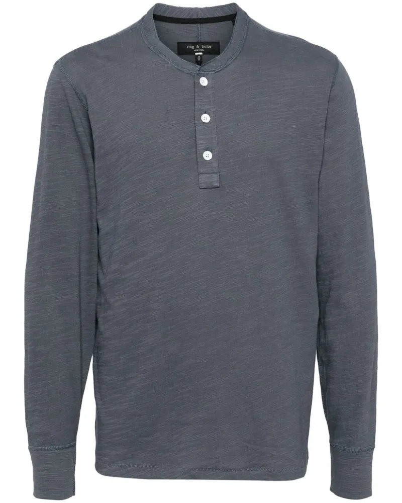 Rag & Bone Classic Flame Henley-Poloshirt Blau