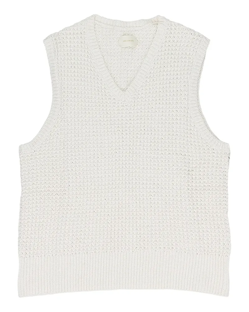Aimé Leon Dore waffle-knit V-neck tank top - Nude Nude