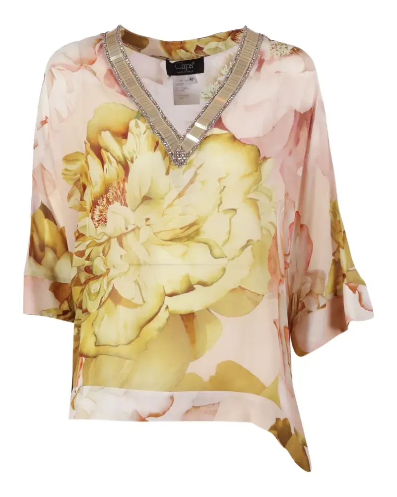 Clips floral-print sequin-embellished dress - Grün Grün