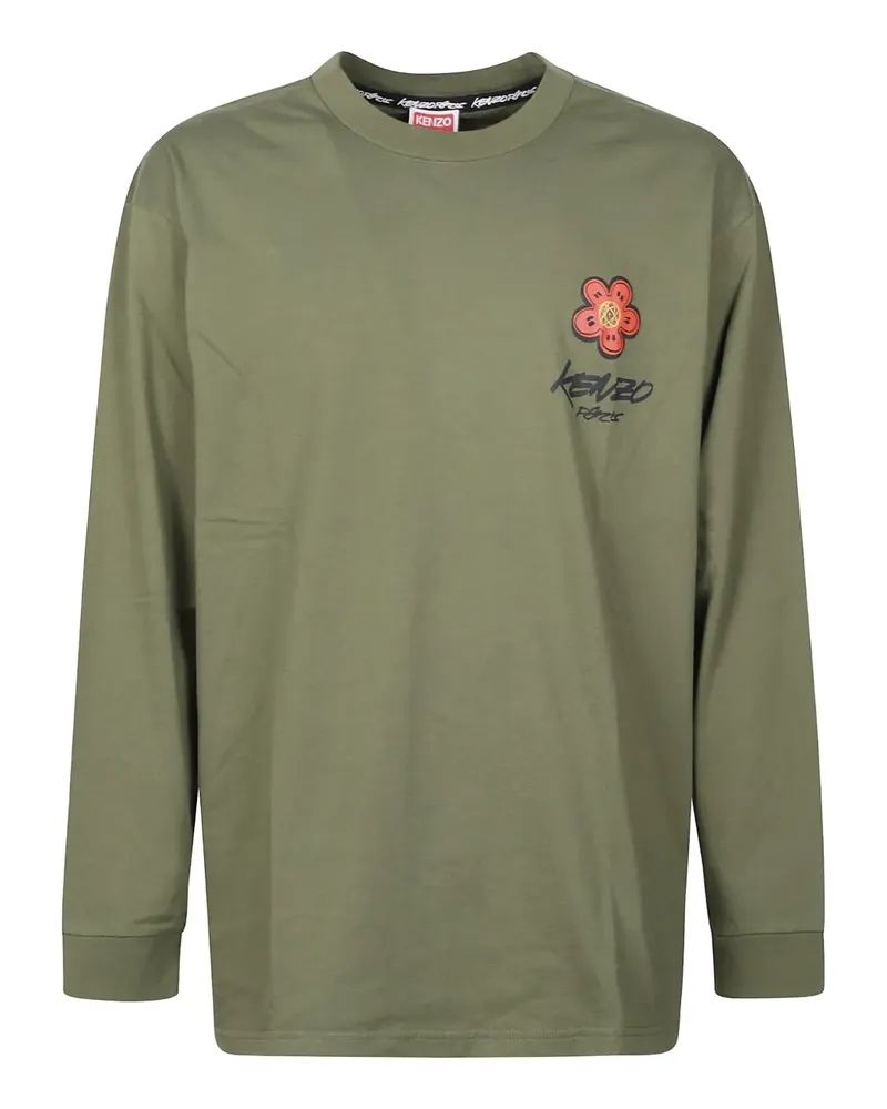 Kenzo Langarmshirt mit Boke Flower - Grün Grün