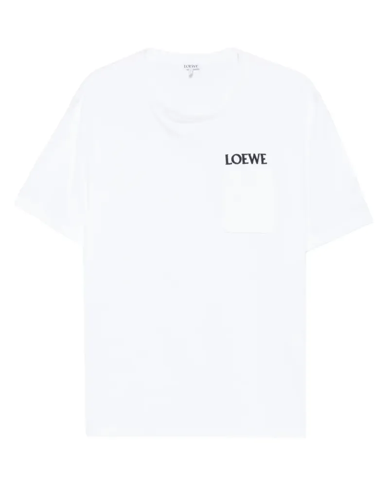 Loewe T-Shirt mit Logo-Stickerei - Weiß Weiß