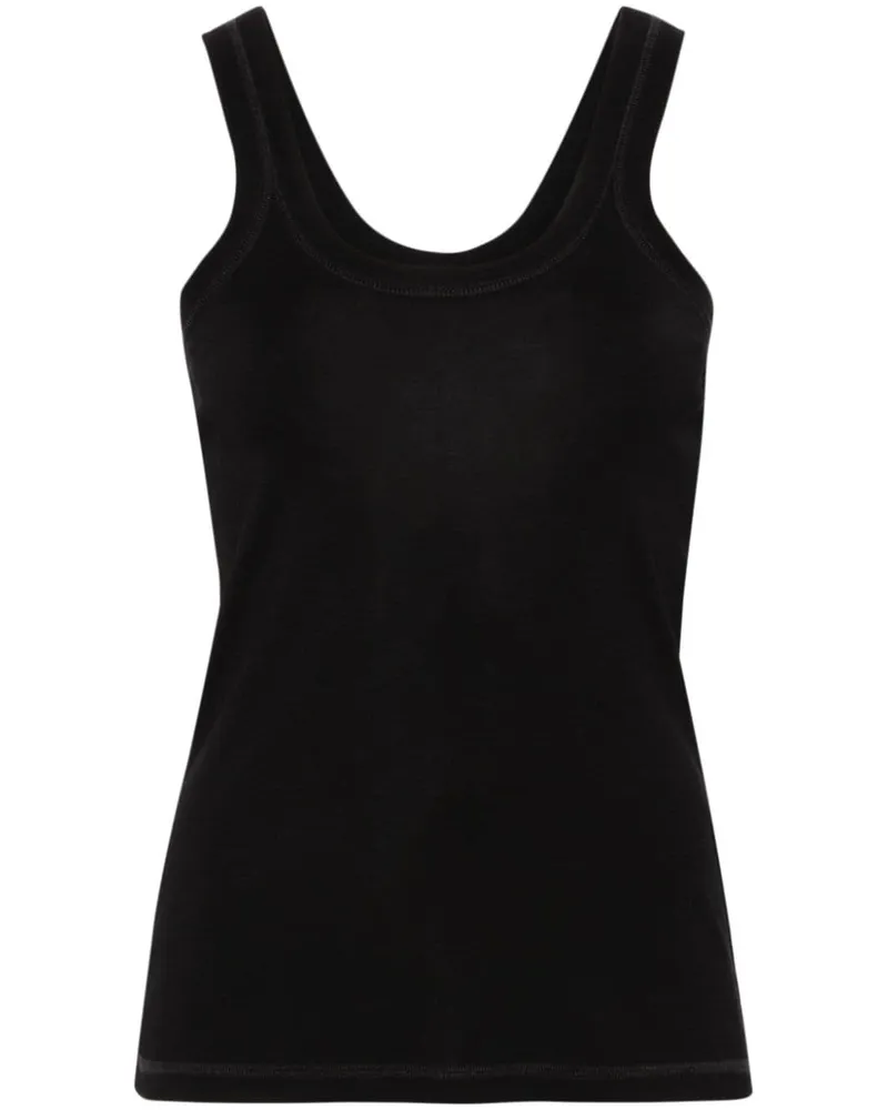 Christophe Lemaire Fein geripptes Tanktop - Schwarz Schwarz