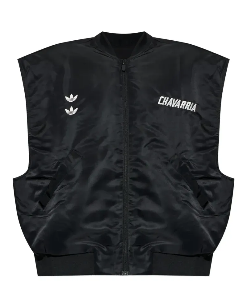 adidas Chavarria logo-embroidered reversible jacket - Schwarz Schwarz